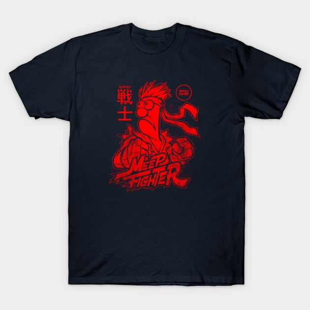 Beaker Meep Japanese Style Red T-Shirt by Botak Solid Art
